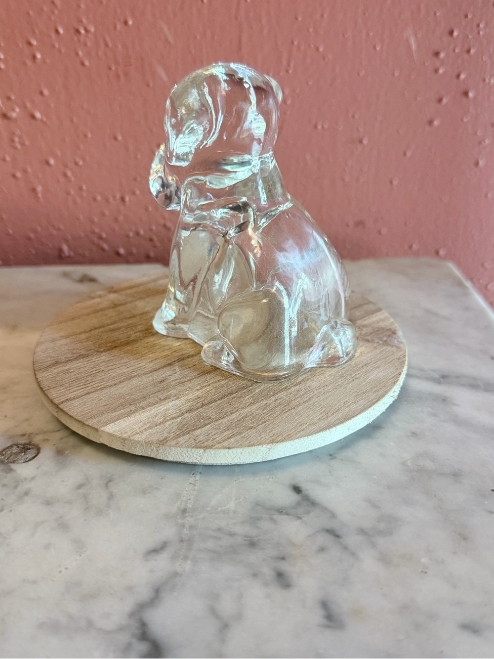 Clear Glass Puppy Figurine - Decorative Home Dining Accent - Picture 6 of 9